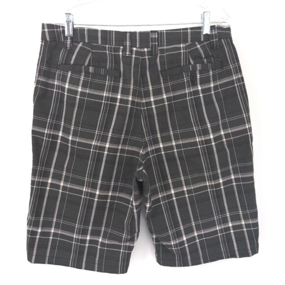Oneill Shorts Mens 32 Black White Check Chino Beach Skate Casual Flat Front - Picture 2 of 5